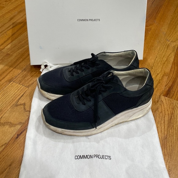 Common Projects | Track Suede & Mesh Runner Sneaker in Navy - Picture 1 of 7